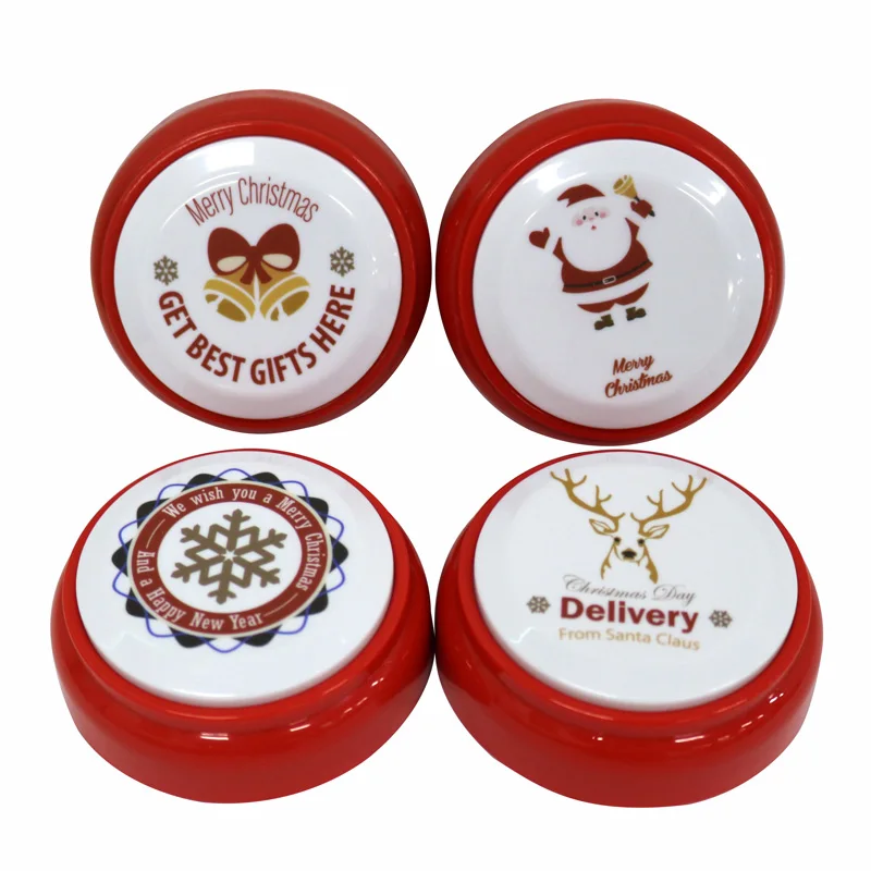 

4pcs/set Unique Christams design 30s recordable sound button can recording your own wish words