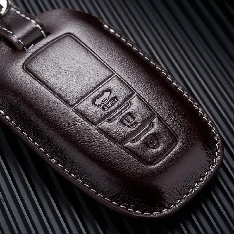 Leather Key Fob Cover Holder For 2018 2019 Toyota Camry Avalon