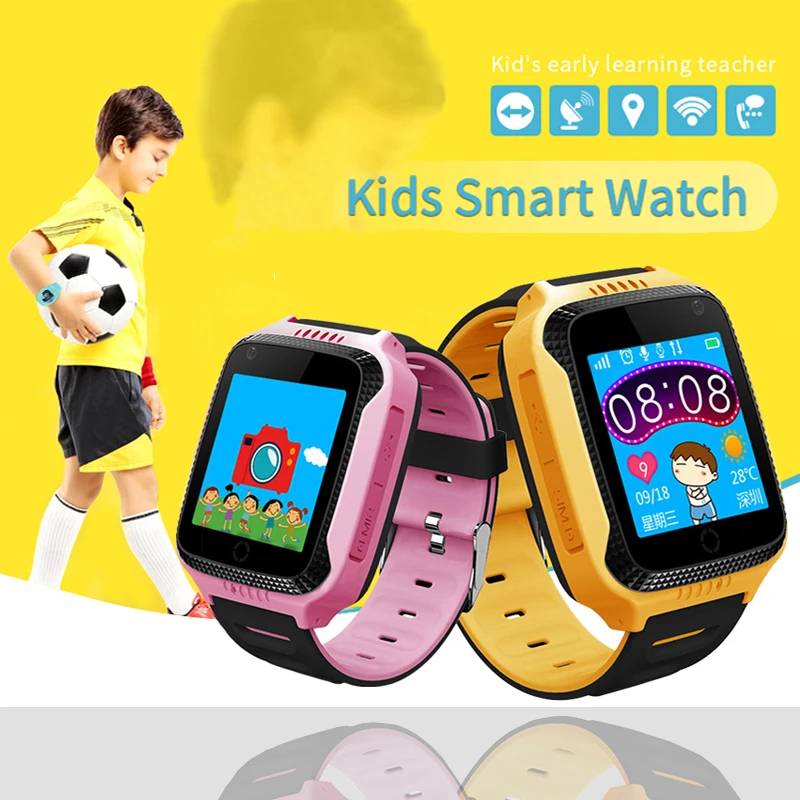 FU &amp YBILL Q528 детский сенсорный экран GPS Детские Смарт-часы с освещением