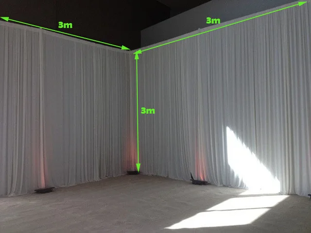 

2pcs/lot 3m x 3m white Silk Wedding Backdrop wedding backdrop drapes curtain stage decor wedding supplies props