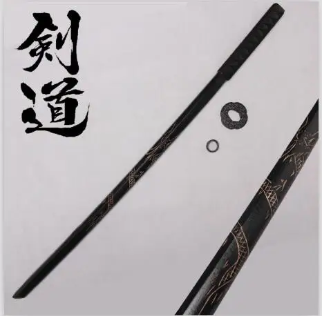 Дракон дизайн деревянный меч самурая боккен практика Кендо палка Бусидо Катана с ПУ сумка оболочка Scabbard-100cm - Цвет: Dragon Bokken