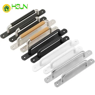 

1Pc Open Handle Modern Simple Wardrobe Handle Black Door Surface Mounted Handle Stainless Steel Push-pull Door Handle