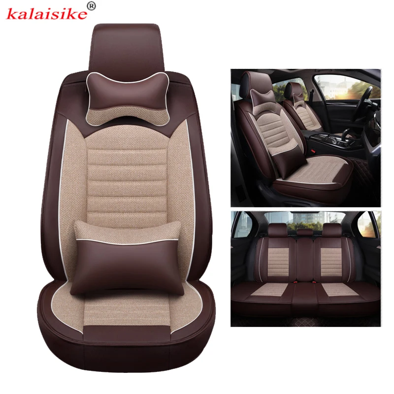 

kalaisike leather plus Flax universal car seat cover for Acura all models CDX ILX TLX RLX RL RDX ZDX TL TLX-L auto Accessories