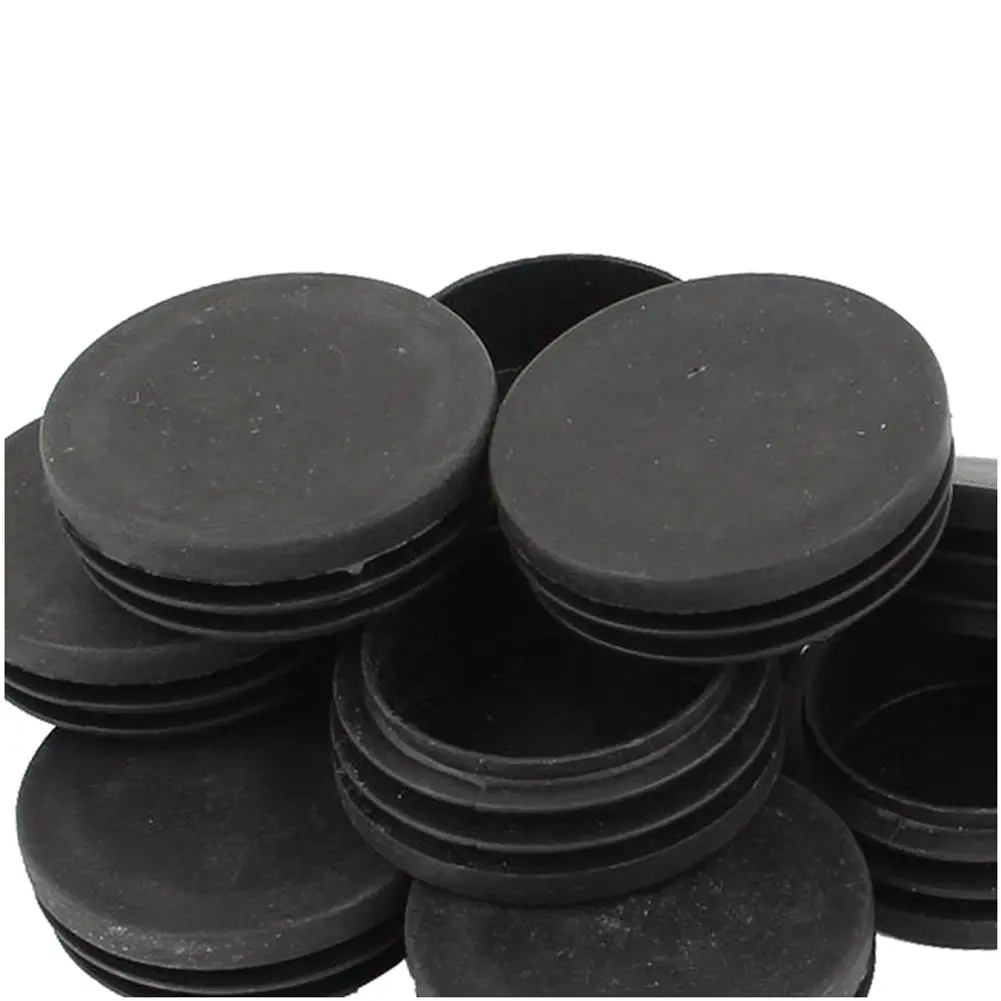 حار بيع تقطيع نهاية جولة أنبوب إدراج كاب غطاء 50 ملليمتر ضياء الأسود 12 قطع