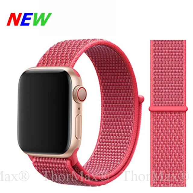 25-Hibiscus Спортивная петля ремешок для apple watch 4 для iwatch band 42 мм 44 мм 38 мм 40 мм для apple watch band нейлоновый браслет correa Ремешки для наручных часов - Цвет ремешка: 25-Hibiscus