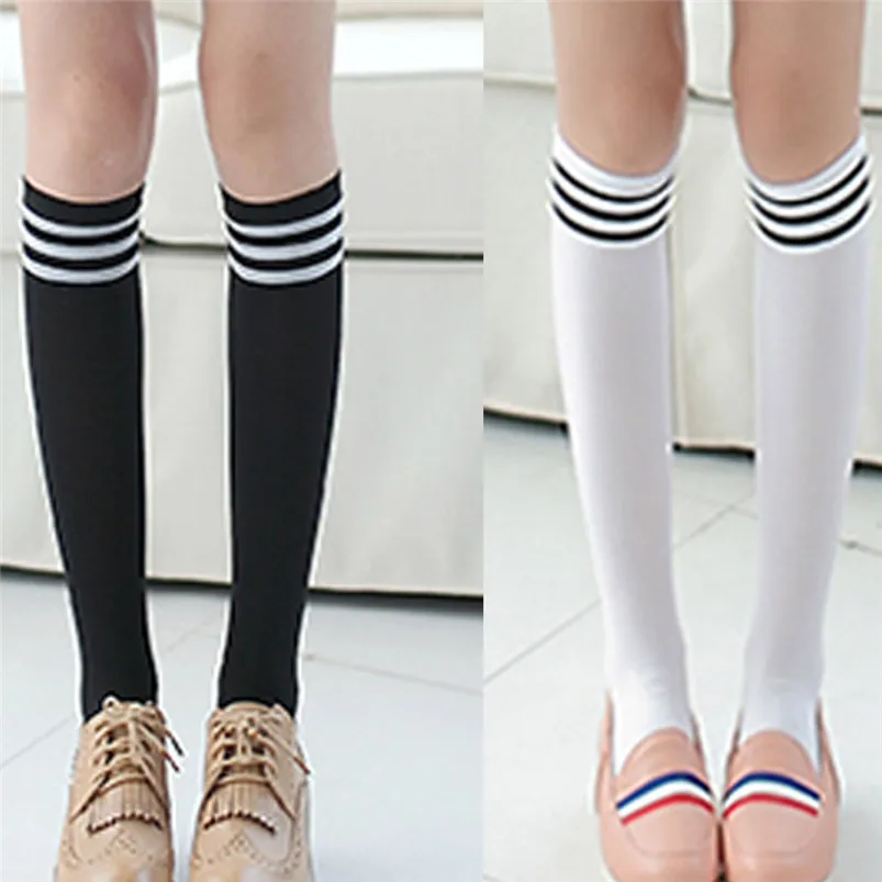 Sexy Medias Fashion Striped Knee Socks Women Cotton Thigh High Over The Knee Stockings for Ladies Girls Warm Long Stocking R03 (6)