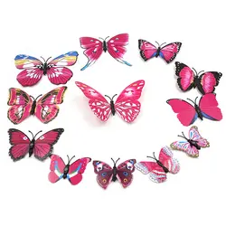 12 шт. бабочки-магниты на стену DIY обои для детской комнаты украшения дома 3D ПВХ бабочки настенные декоративные наклейки
