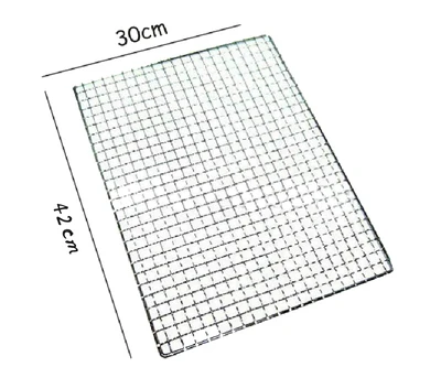 Открытый гриль инструмент из нержавеющей стали барбекю сетка Гофрированная сетка - Цвет: 42 x 30cm
