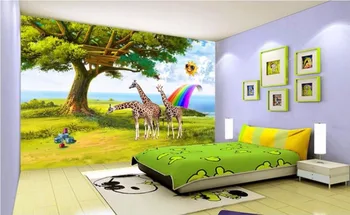 

Custom mural 3d photo wallpaper living room The giraffe sun rainbow decor painting 3d wall murals wallpaper for walls 3 d