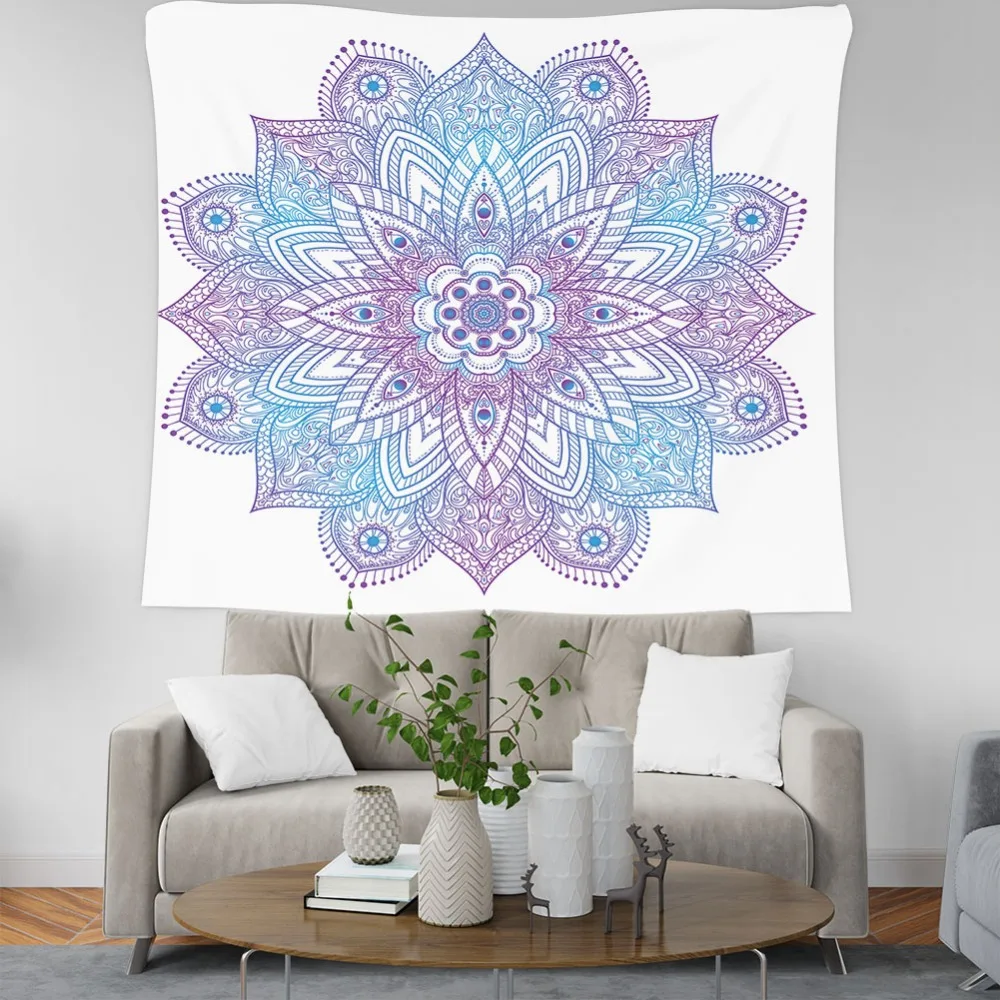 Психоделический гобелен strand doek пляжные Ткань коврики Мандала tapisserie murale tapiz colgante индийская драпировка гобелены черный