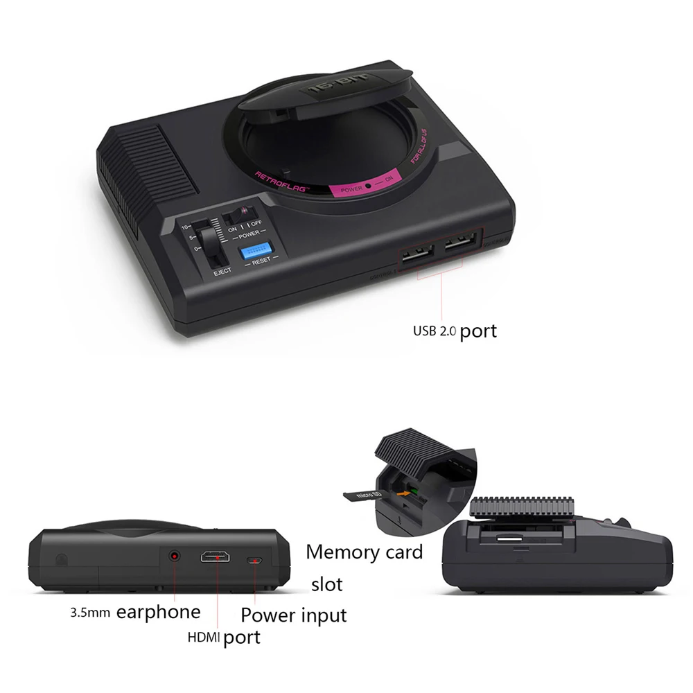  for Raspberry Pi 3B+ MEGAPi Case Retro HD Game Console with 32GB Memory Card 2 Extra USB Ports 1000