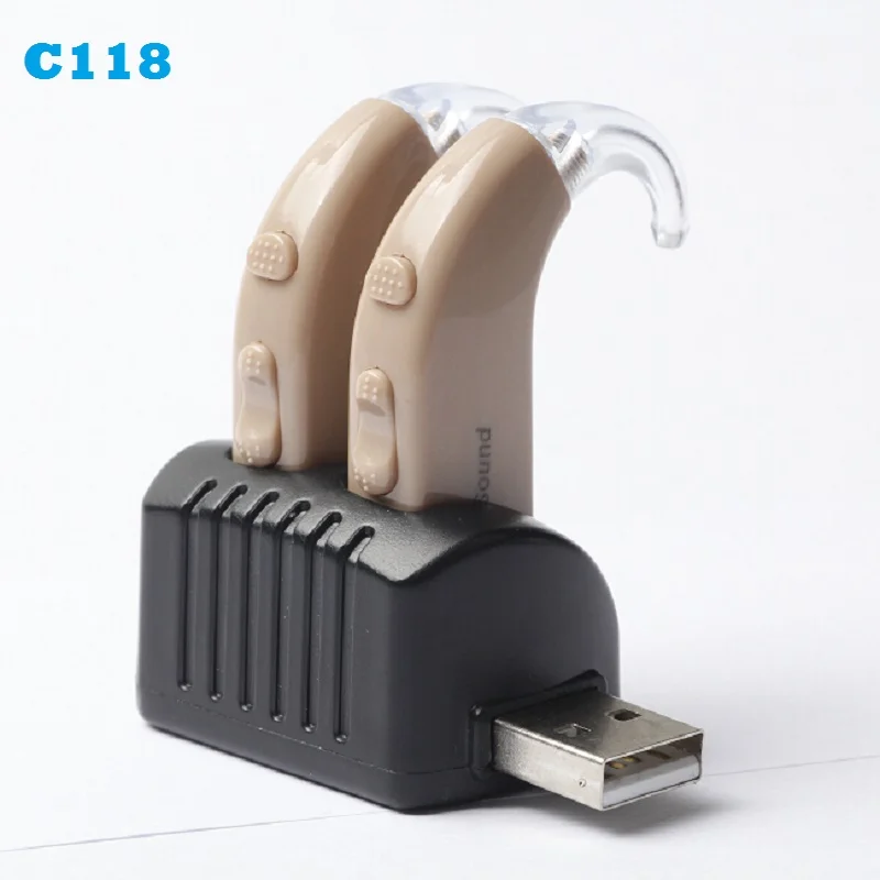  Acosound 1 Pair Cheap USB Rechargeable Hearing Aid Sound Amplifier For The Elderly Portable BTE Dea