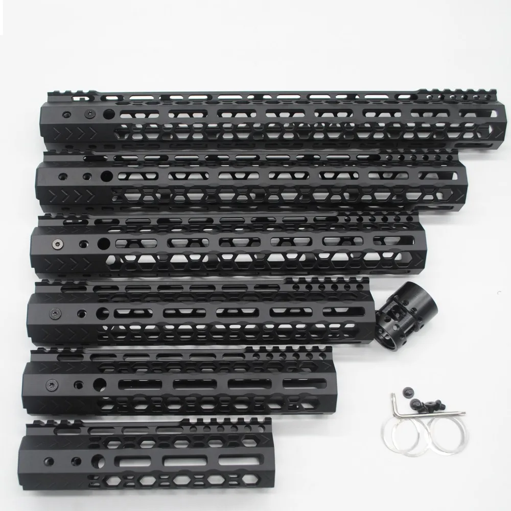 TriRock نمط جديد 7 ''9'' 10 ''12'' 13.5 ''15'' بوصة M-لوك Handguard السكك الحديدية خفيفة Picatinny جبل Sytsem_Black Andoized