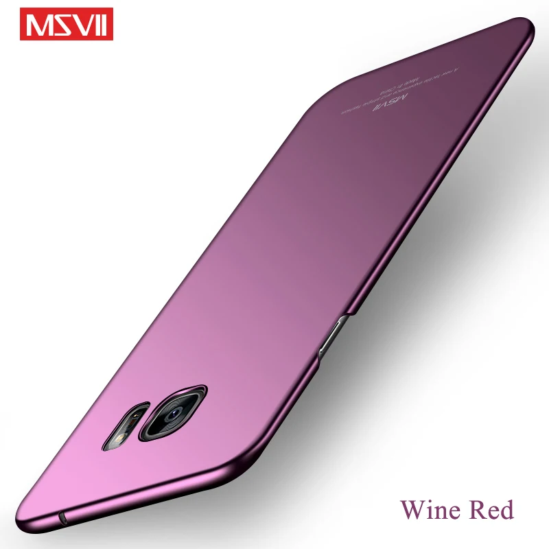 Для samsung Galaxy S7 Edge чехол MSVII кольцо на палец Тонкий чехол для samsung S7 S 7 твердая задняя крышка для Galaxy S7 Edge чехол S7 - Цвет: Wine Red