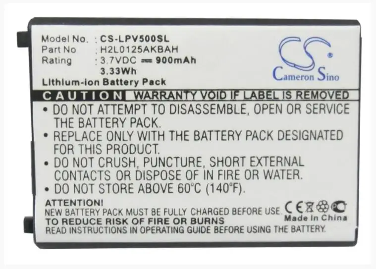 Cameron sino 900 мАч батарея для LAWMATE PV-500 DVR рекордер H2L0125AKBAH аккумуляторная батарея для записывающего устройства