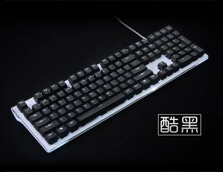 

mechanical keyboard backlit PBT white legend shine LED lighting translucent keycap cherry mx black top PBT 87 104 poker