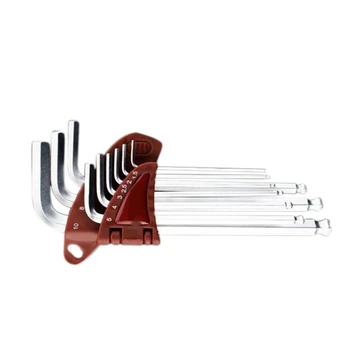 

SHGO HOT-9Pcs Hexagon Key Wrench Tools Set Matte Ball End Spanner Set Screwdriver Set Tool Kit