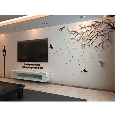 Акрил кристалл трехмерной диван стены гостиной настенные ТВ фоне стены 3D объемные наклейки - Цвет: B