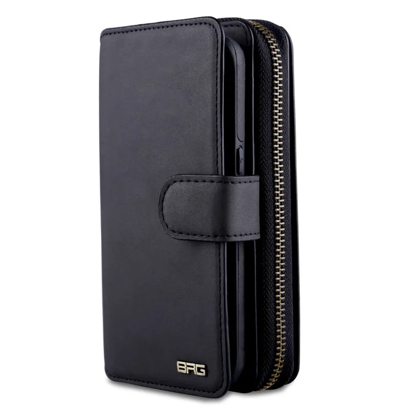 Carteira de Couro Case para Samsung Luxo Zíper Galaxy s8 s9 S10 S20 Plus Capa Bolsa Multi Slots Cartão s7 S7edge 2 Estojos p carteira