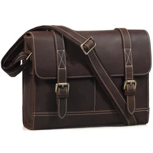 TIDING Vintage Style Men Designer Leather Bag Genuine Leather Cross Body Bags Portfolio Satchel Messenger Bag 1120
