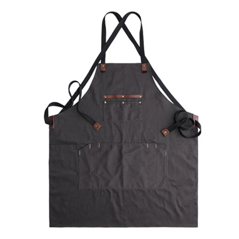 Canvas Apron Crossback Cotton Straps E7-2