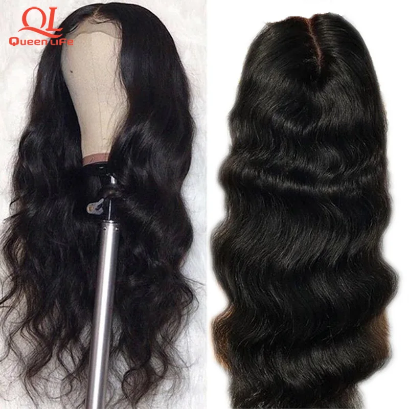 

Queenlife Remy body wave lace front wigs with baby hair Brazilian human hair wigs for black women 13x4 lace pre plucked wigs