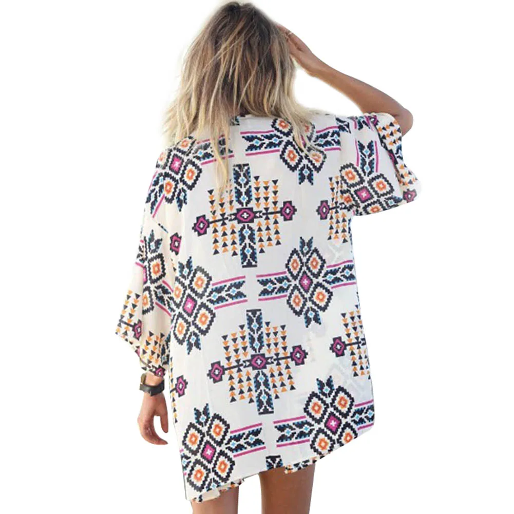 Женский свободный кардиган топы Boho накидка дышащая для лета пляжной вечеринки