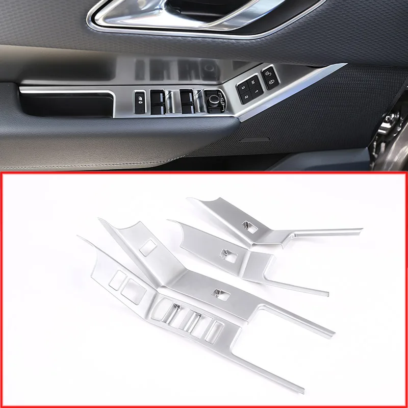 

For Landrover Range Rover VELAR 2017 ABS Matte Silver Window Lift Button Frame Cover Trim Kit Car Accessories 4pcs