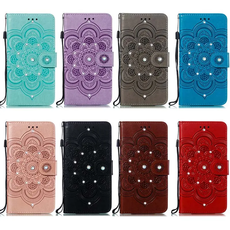 Jewelled PU Leather Case For font b OnePlus b font One Plus font b 7 b