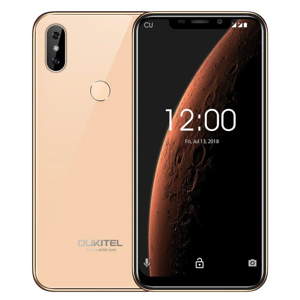 Oukitel C13 Pro, 5G/2,4G, Wi-Fi, Android 9,0, 6,18 дюйма, 19:9-дисплей, распознавание лица, 2 Гб ОЗУ, 16 Гб ПЗУ, мобильный телефон, 3000 мА/ч, 4G, отпечаток пальца - Цвет: Золотой