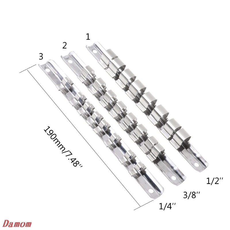 Гнездо стойки держатель 1/4 "3/8" 1/2 "с 8 зажимы на рейку инструмент организатор хранения