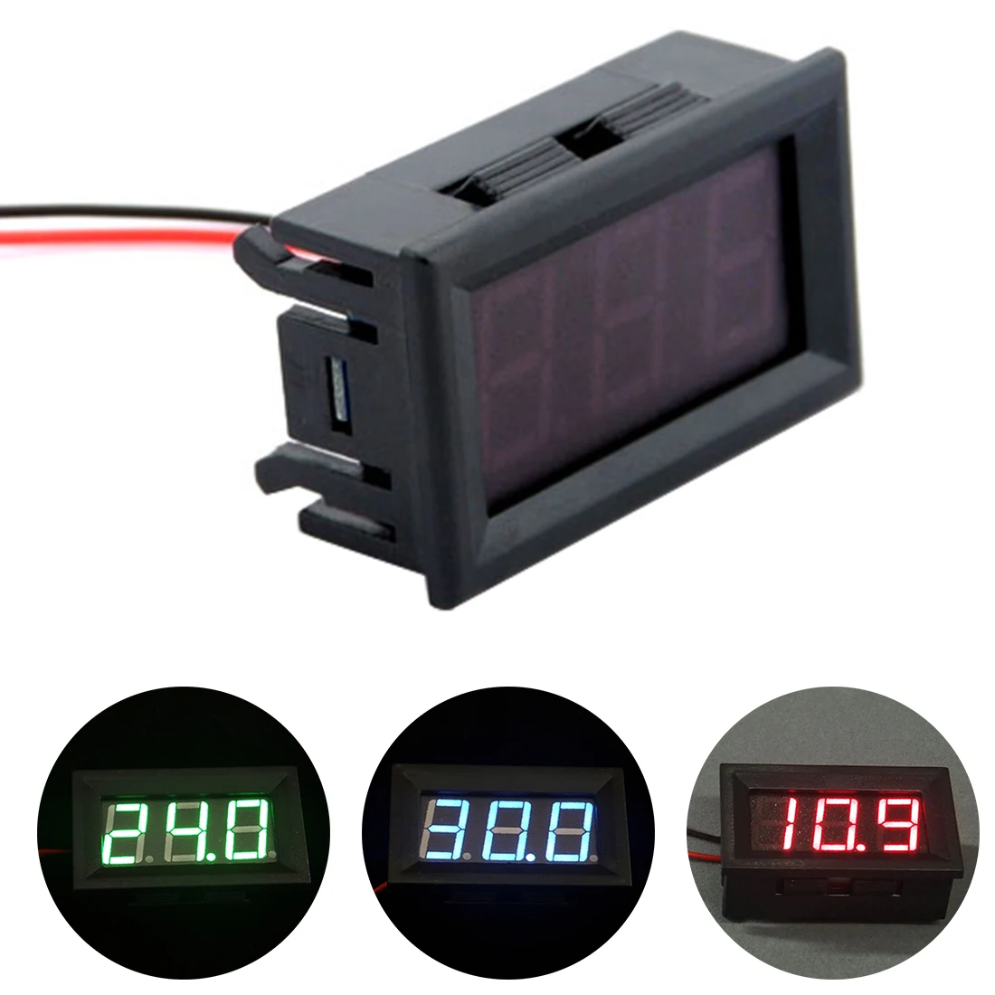 Digital LED 30 70C Thermometer Car Temperature Monitor Panel Meter DC