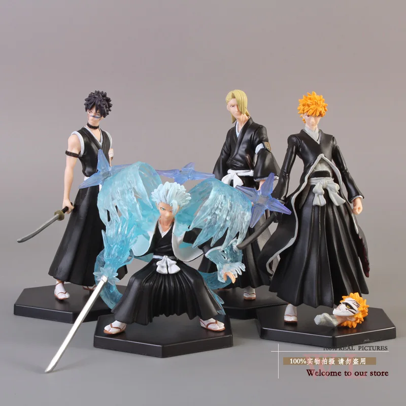 

Anime Bleach Bleach Kurosaki ichigo Hitsugaya Toushirou Kira Iziru PVC Action Figure Collectible Model Toy 4pcs/set BLFG004