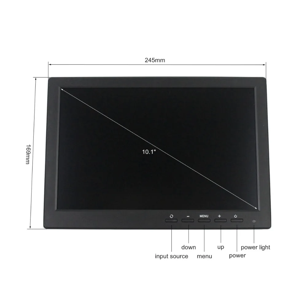 SMALUCK 10.1 inch TFT LCD HD Car Monitor Rear View Monitor Build in Speaker with BNC / AV / VGA / HDMI Input 1280 x 800