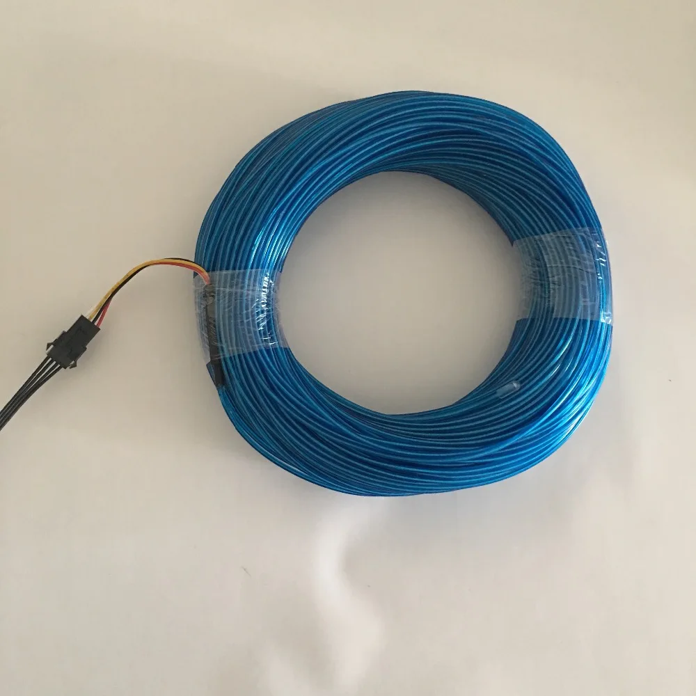 Мигающий el neon чеканка провода электролюминесцентный струящийся кабель провод, 2,3 мм диаметр 50 м рулон с AC80-240V инвертором