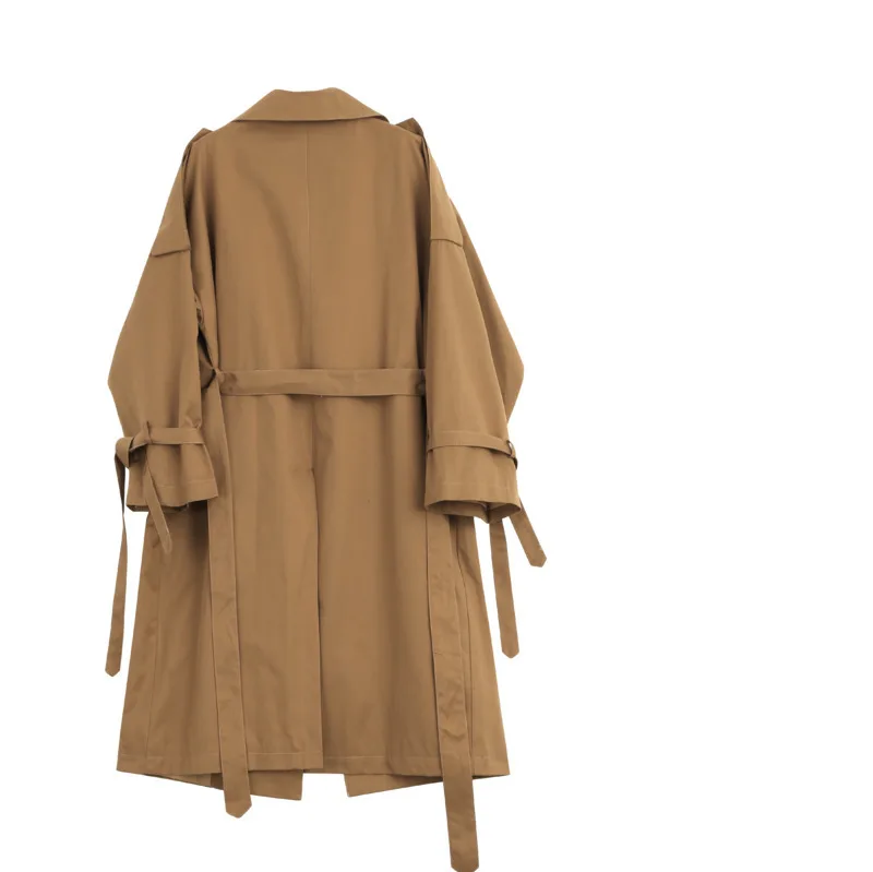 Cru down Manches Moyen Pleine Col Lâche À 2019 Ob272 Femmes Manteau brown Nouveau Longueur Turn Printemps Bouton eam Ceinture Black Marée Mode 4AIvq
