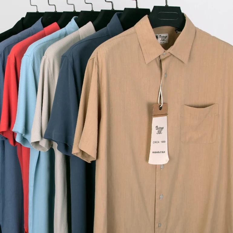 silk short sleeve shirt mens