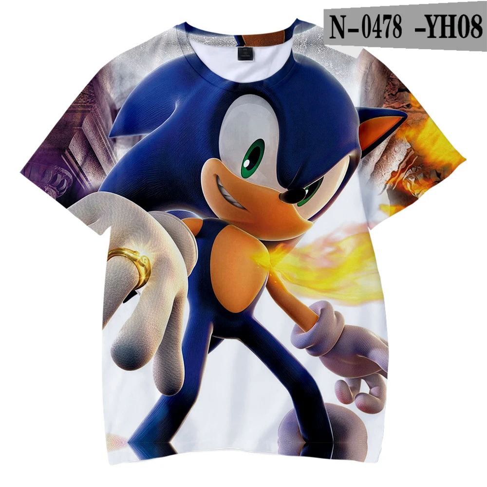 Sonic/летний топ с 3D-принтом для костюмированной вечеринки, детская одежда, детская одежда, футболки - Цвет: Армейский зеленый