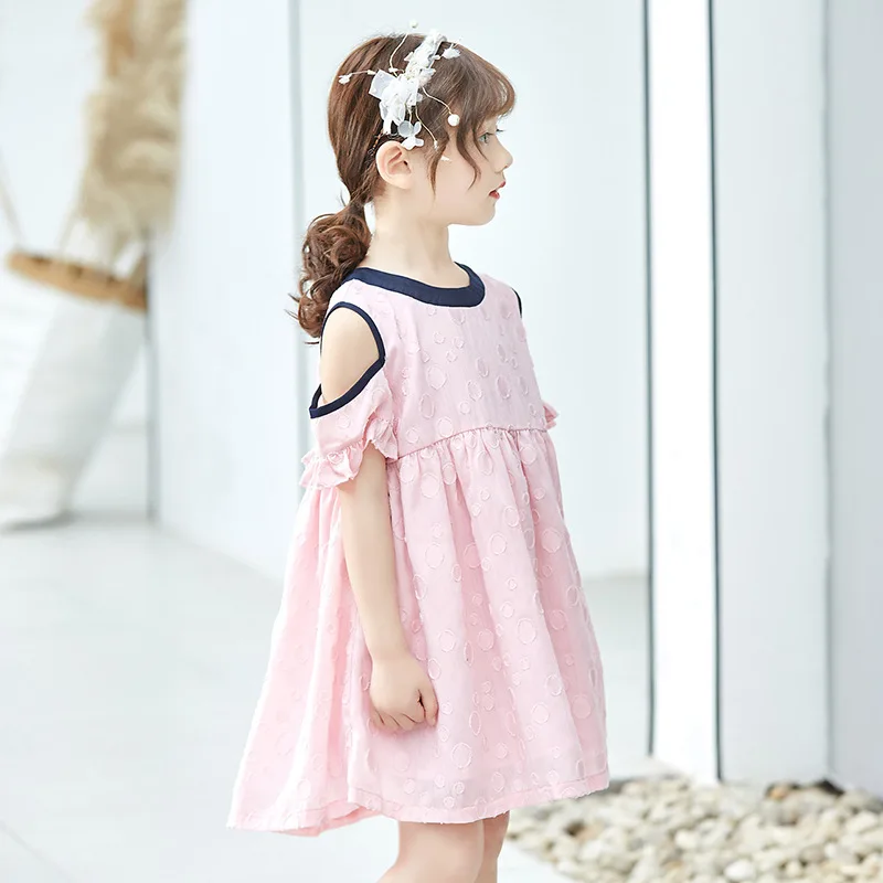 

2019 Summer Girls Dresses New Bohemian Style Brand High Quality Princess Dress 100%Cotton Ruffles Off Shoulder Party Dress 4-12Y