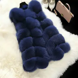 Зимняя куртка пальто женское Casaco Feminino искусственный мех пальто женское 2019 Повседневная теплая тонкая без рукавов искусственный Лисий мех