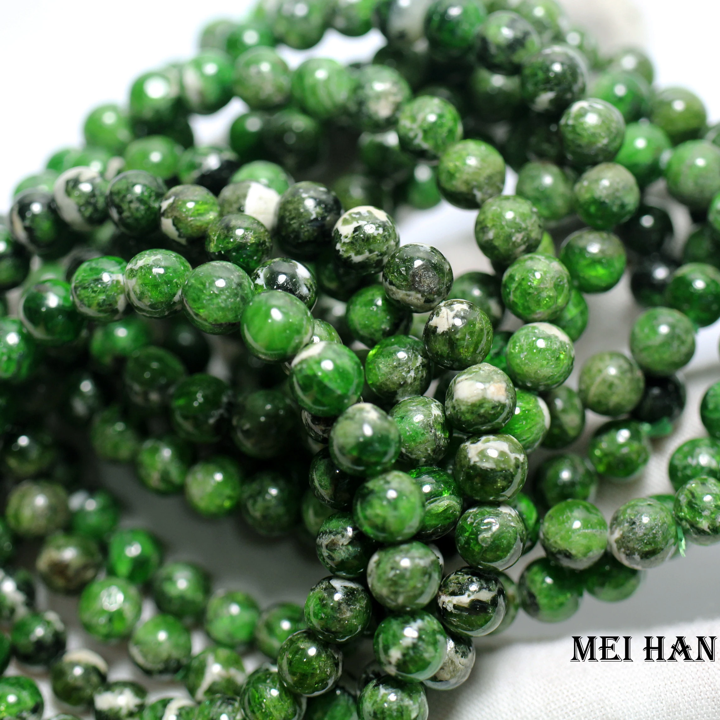 4MM PREHNITE GEMSTONE BROWN GREEN FACETED ROUND 4MM LOOSE BEADS 7.5/"