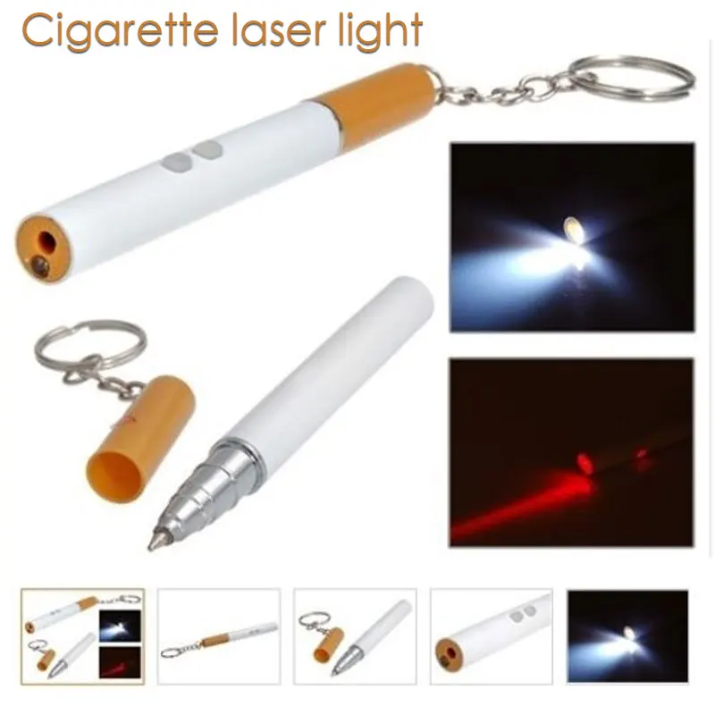 

Creative LED Laser Pointer Pen Pointer Pen Simulation Keychain Ballpoint Pen Laser Light Cigarette Mini