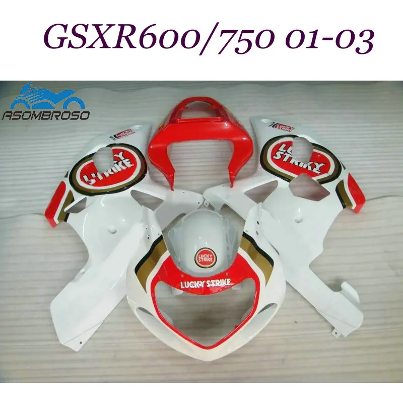 Полное Тело Комплекты Для Suzuki GSXR600 GSXR750 2001 22003 GSX R600 01 02 03 ABS Обтекатели Lucky Strike мотоцикл обтекатель комплект