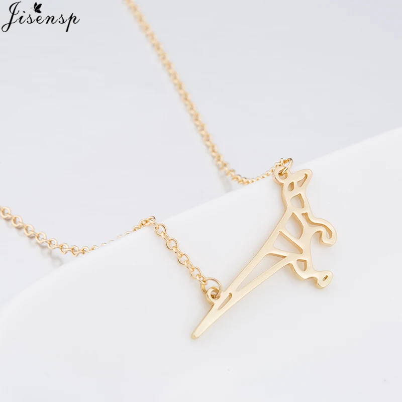 Ожерелье Jisensp с длинной цепочкой в винтажном стиле полыми крошечными динозаврами