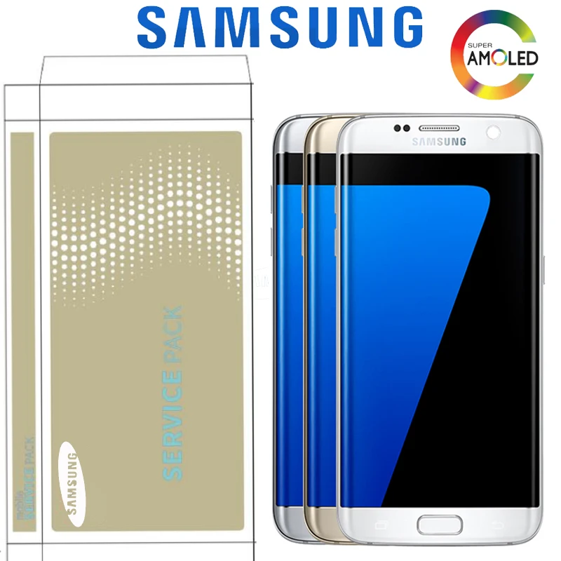 

Original 5.5'' SUPER AMOLED For Samsung Galaxy S7 Edge G935 G935F G935FD LCD Touch Screen Edge Screen Replacement With Frame
