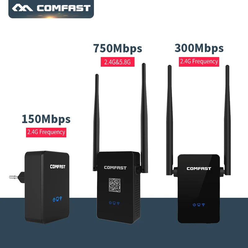 Wi-Fi роутера Портативный Беспроводной Wi-Fi ретранслятор 150 Мбит/с 750 Мбит/с 2,4 г 300 Мбит/с + 5 г 450 Мбит/с сигнала Range Extender Wi-Fi Repetidor AP