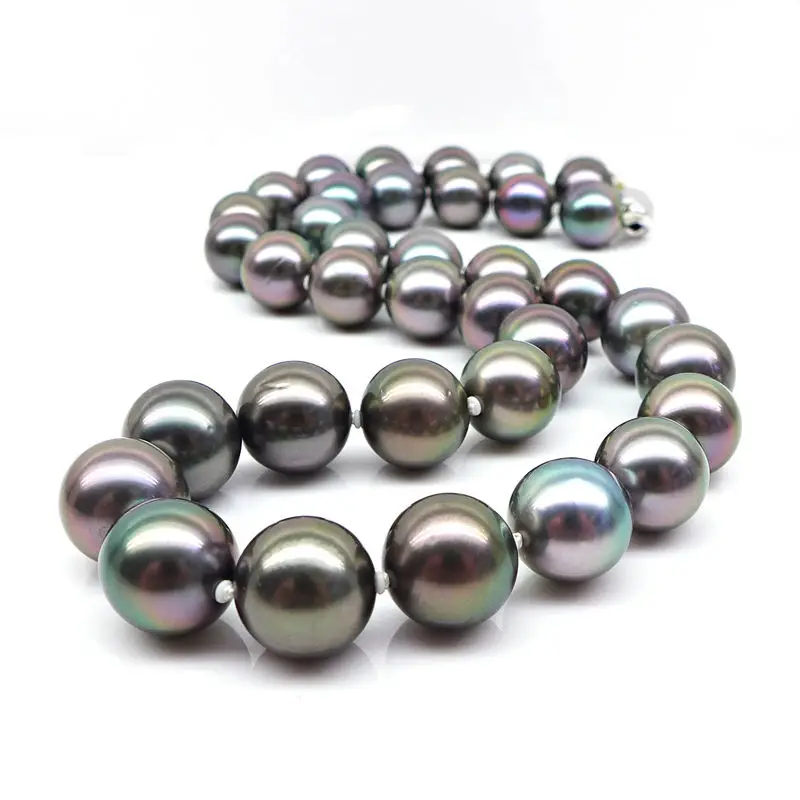 

Free Shipping >>>>>stunning 18inch natural 9-10mm tahitian black red pearl necklace