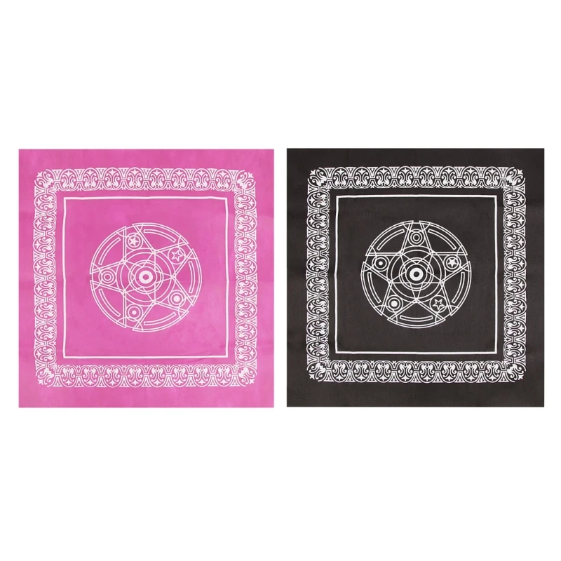 

49x49cm Pentacle Tarot Tablecloth Non-Woven Playing Cards Board Game Textiles Board Game