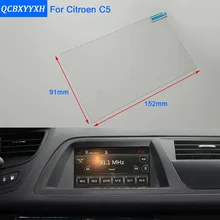 Car Styling 7 Inch GPS Navigation Screen Steel Glass Protective Film For Citroen C5 Control of LCD Screen Car Sticker