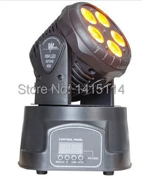 6 шт./лот 5 шт. * 15 Вт в 1 RGBWA led Мини moving head wash light dmx512 dj сценическое освещение для бара